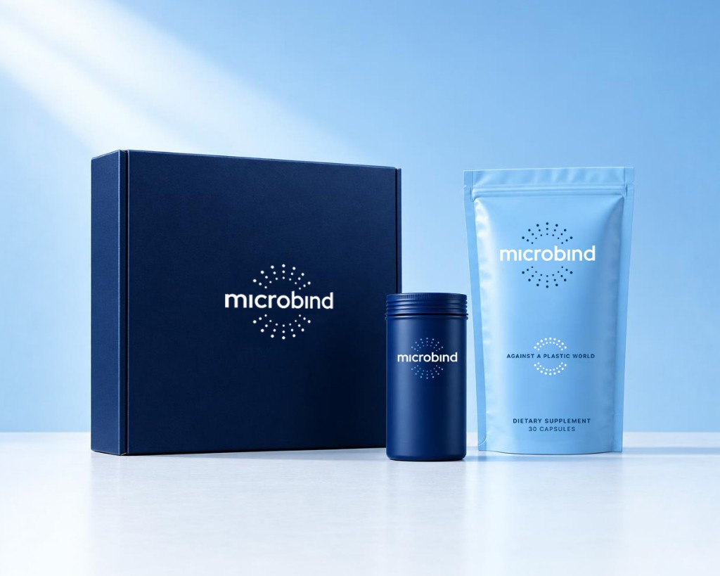 microbind starter box, travel bottle, and refill pouch